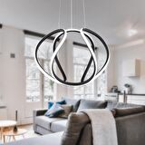 Pietra Siyah Sarkıt 56 Watt Sarkıt 3 Renkli Ledli Modern Mutfak Banyo Led Salon Sarkıt Avize