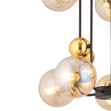Parsley 10lu Siyah Gold Modern Cafe,Restoran için Uygun Retro Salon Avize