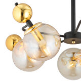 Florit 5'li Siyah Gold Modern Oturma Odası Salon Avize