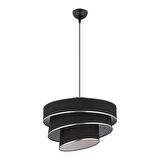 Paoni 3 Katlı Siyah Gümüş Detaylı Modern Koridor,Yatak Odası Salon Avize