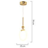 Struer Tekli Gold Ledli Modern Koridor, Yatak Odası Salon Sarkıt Led Avize