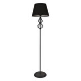 Vance Siyah Şapkalı Siyah Modern Tasarım Ayaklı Abajur Lamba Metal Lambader