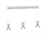 Vojens 3'lü Sıralı 40 Watt Krom Ledli Kelebek Detaylı Modern Koridor, Yatak Odası Salon Sarkıt Led Avize