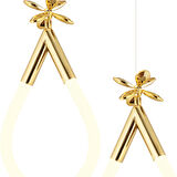 Vojens 3'lü Sıralı 42 Watt Gold Ledli Kelebek Detaylı Modern Koridor, Yatak Odası Salon Sarkıt Led Avize