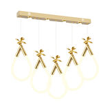 Vojens 5'li Sıralı 67 Watt Gold Ledli Kelebek Detaylı Modern Koridor, Yatak Odası Salon Sarkıt Led Avize
