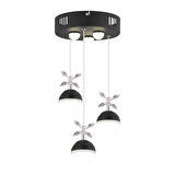 Ekin 3'lü Yuvarlak 24 Watt Siyah Ledli Kelebek Detaylı Modern Koridor, Yatak Odası Salon Sarkıt Led Avize
