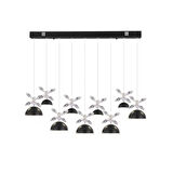 Ekin 5'li Sıralı 66 Watt Siyah Ledli Kelebek Detaylı Modern Koridor, Yatak Odası Salon Sarkıt Led Avize