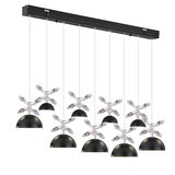 Ekin 5'li Sıralı 66 Watt Siyah Ledli Kelebek Detaylı Modern Koridor, Yatak Odası Salon Sarkıt Led Avize