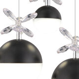 Ekin 5'li Sıralı 66 Watt Siyah Ledli Kelebek Detaylı Modern Koridor, Yatak Odası Salon Sarkıt Led Avize