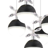 Ekin 5'li Yuvarlak 62 Watt Siyah Ledli Kelebek Detaylı Modern Koridor, Yatak Odası Salon Sarkıt Led Avize