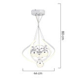 Balca 4'lü Beyaz Krom Ledi Modern Oturma Odası, Koridor, Salon Led Avize 