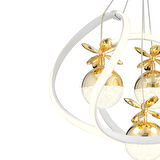 Balca 4'lü Beyaz Gold Ledi Modern Oturma Odası, Koridor, Salon Led Avize 