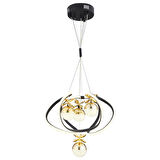 Balca 4'lü Siyah Gold Ledi Modern Oturma Odası, Koridor, Salon Led Avize 