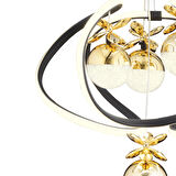 Balca 4'lü Siyah Gold Ledi Modern Oturma Odası, Koridor, Salon Led Avize 