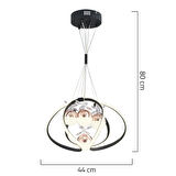 Balca 4'lü Siyah Bakır 3 Renkli 84 Watt Ledli Modern Oturma Odası, Koridor, Salon Led Avize