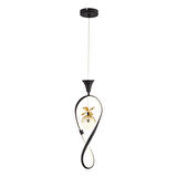 Elvan Tekli Siyah Gold Ledi Modern Oturma Odası, Koridor, Salon Led Avize