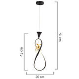Elvan Tekli Siyah Gold Ledi Modern Oturma Odası, Koridor, Salon Led Avize