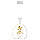 Mengü Tekli Beyaz Gold Ledi Modern Oturma Odası, Koridor, Salon Led Avize