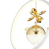 Mengü Tekli Beyaz Gold Ledi Modern Oturma Odası, Koridor, Salon Led Avize