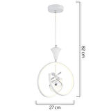Mengü Tekli Beyaz Krom 3 Renkli 36 Watt Ledli Modern Oturma Odası, Koridor, Salon Led Avize