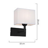 Apliqa Rylee Metal Modern Banyo - Yatak Odası Duvar - Yatak Başı Çift Yönlü Beyaz - Siyah Aplik 
