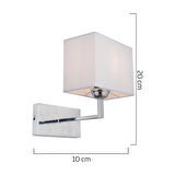 Apliqa Rylee Metal Modern Banyo - Yatak Odası Duvar - Yatak Başı Çift Yönlü Krom Aplik 