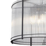 Coswell 8'Li 50'lik Siyah Kristalli Taşlı Modern Tasarım Kristal Salon Avize