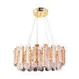 West 50'lik Gold Kristalli Taşlı Modern Tasarım Kristal Salon Avize