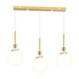 Struer 3'lü Sıralı Gold Ledli Modern Koridor, Yatak Odası Salon Sarkıt Led Avize