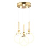 Struer 3'lü Yuvarlak Gold Ledli Modern Koridor, Yatak Odası Salon Sarkıt Led Avize
