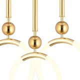 Struer 3'lü Yuvarlak Gold Ledli Modern Koridor, Yatak Odası Salon Sarkıt Led Avize