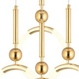 Struer 4'lü Yuvarlak Gold Ledli Modern Koridor, Yatak Odası Salon Sarkıt Led Avize