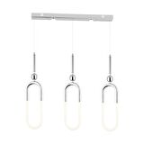 Thisted 3'lü Sıralı 45 Watt Krom Ledli Modern Koridor, Yatak Odası Salon Sarkıt Led Avize