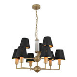 Ellery 9'lu Eskitme Siyah Şapkalı Modern Plafonyer Genç Odası Yatak Odası Retro Salon Avize