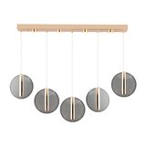 Dustin 5'li Sıralı 3 Renk 75 Watt Gold Kristal Ledli Modern Oturma Odası Salon Sarkıt Avize