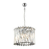 Saucer 40'lık Krom Yuvarlak Kristalli Taşlı Modern Tasarım Kristal Salon Avize