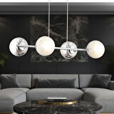 BERCA 4LÜ KROM AVİZE Modern Mutfak Yemek Masası Üstü Yatak odası Salon Avize