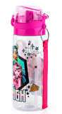 Monster High Pipetli 500 ml Plastik Matara Suluk Pembe Kız Çocuk