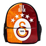 Galatasaray 2 Bölmeli 5 Yıldızlı Tek Büyük Suni Deri Anaokulu Sırt Çantası (25684)