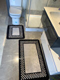 Melany Damalı 2'li Lateks Taban Banyo Paspas Takımı (60X50 - 60X100)