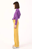 Hardal-Wide Leg Yüksek Bel Pantolon