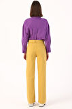 Hardal-Wide Leg Yüksek Bel Pantolon
