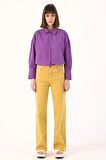 Hardal-Wide Leg Yüksek Bel Pantolon