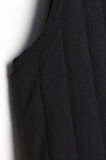 Siyah-Oversize Çıtçıtlı Dikey Çizgi Uzun Kapitone Yelek