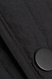 Siyah-Oversize Çıtçıtlı Dikey Çizgi Uzun Kapitone Yelek