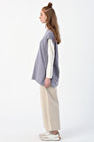 Soft Lila-Oversize Yırtmaç Detaylı Basic Süveter