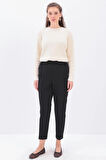 Siyah-Beli Lastikli Havuc Pantolon