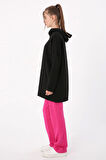 Siyah-Kapüşonlu Sweat Tunik