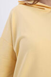 Açık Sarı-Kapüşonlu Sweat Tunik