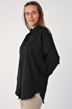 Siyah-Oversize Basic Gömlek